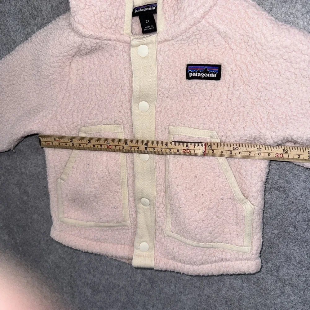 Patagonia Baby Retro Pile Fleece Jacket 2T Pink Hooded Snap Button Up